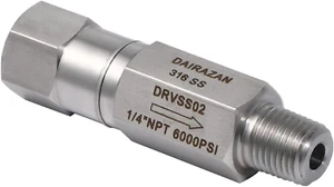 Válvula de retención de bola en línea - Acero inoxidable 316 unidireccional (SS316, 1/4" NPT MxF) - Imagen 1 de 12