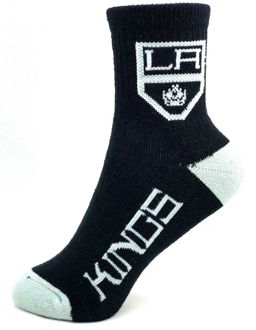 Los Angeles Kings Hockey Black & Gray Deuce Quarter Youth Socks Cover