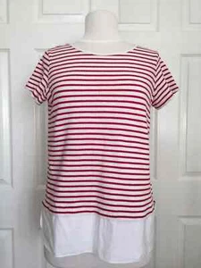 Red and White Knitted Top Size 14 with Shirt Underlay - Picture 1 of 10