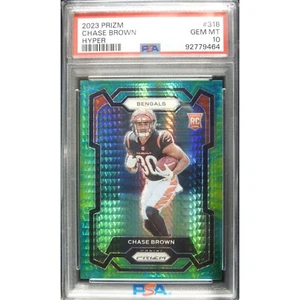 2023 Chase Brown Panini Prizm Hyper Prizm #318 Rookie RC #/175 PSA 10 POP 8 - Picture 1 of 5