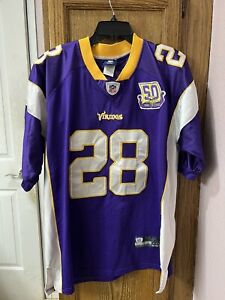 Minnesota Vikings Adrian Peterson 50 Years Reebok Jersey Size 50 Purple Nfl