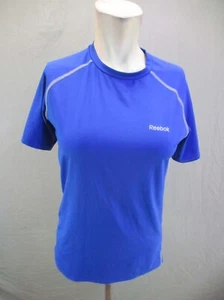 REEBOK PLAY DRY Size L Boys Blue Crew Neck Short Sleeve Slim Athletic Top 472 - Picture 1 of 9