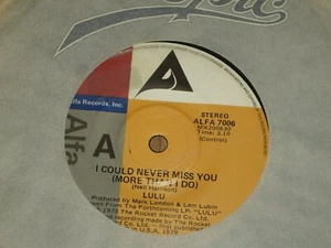 LULU *OZ 7" 45 ' I COULD NEVER MISS YOU ' 1979 VGC+ - Picture 1 of 2