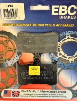 HONDA CBR900RR Fireblade 1993 - 1997 VFR750R VTR1000F EBC FA187 PASTILLAS DE FRENO X 2  Foto 1 de 4