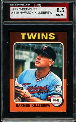 1975 TOPPS O PEE CHEE BASEBALL #640 HARMON KILLEBREW HOF KSA 8.5 NM-MINT + Twins - Image 1 of 2