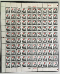 #702 Red Cross Complete Sheet of 100 stamps MNH OG - Picture 1 of 2