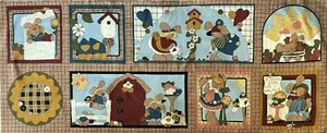 Vintage Baumwolle Quilt Stoff Traditionen "Just Be Cuz" Hase Garten von 1/2 Yard - Bild 1 von 4