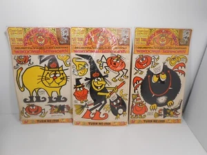 VTG Halloween Window Transparent Decals & Cut-outs Kooky Spooky Wooky LOT OF 3 - Picture 1 of 11