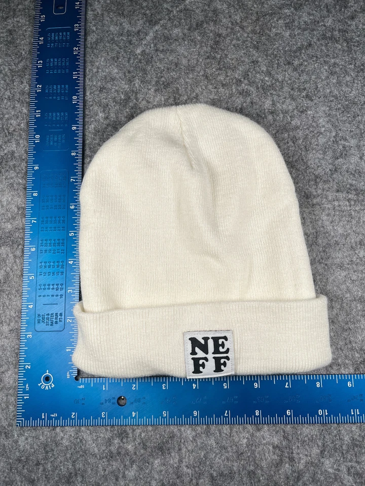 NEFF манжеты Beanie Toque взрослых один размер белый трикотажа 100% акрил лыж сноуборда снега - Изображение 1 из 4