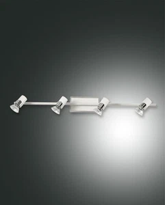 FABAS LUCE 2554-80-102 BINARIO ALICE BIANCO 4 LUCI GU10 ORIENTABILE - Foto 1 di 1