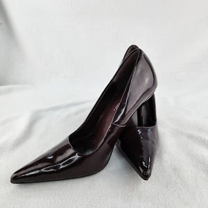 Delicious Size 6 High Heels Brown Shiny Pointed Toe Pumps Stilettos' Shoes - Picture 1 of 16
