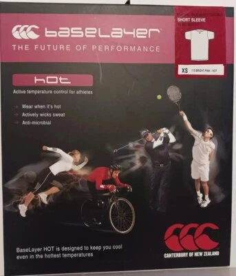 CANTERBURY CCC WOMEN BASELAYER ESSENTIALS SHORT SLEEVE TOP- PINK - XS - FREE P&P - Image 1 of 3