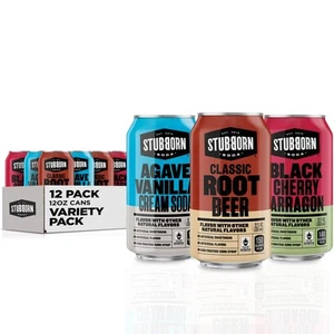STUBBORN SODA 3 Flavor Variety Pack 12oz Cans 12 Pack - Picture 1 of 5
