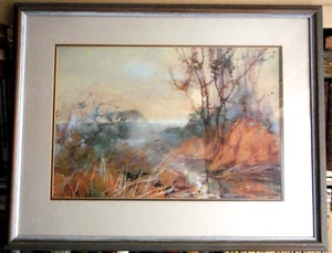 Dipinto originale 1900 Philip Eustace Stretton (1865-1919) fiume e anatra con colori - Foto 1 di 6