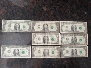8 Vintage $1 Bills U.S. Federal Reserve Notes - Picture 1 of 12