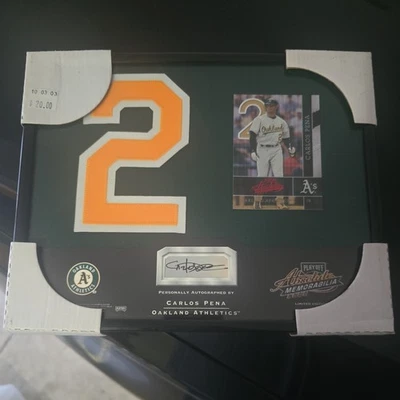 Playoff Absolute Memorabilia 2002 Carlos Peña autógrafo/¡número de camiseta firmado! Foto 1 de 4