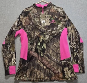 Mossy Oak Hunting Shirt Women 2XL Multicolor MO Country Camo 1/4 Zip Performance - Picture 1 of 17