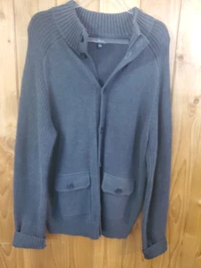 Cardigan maglione Marc Anthony uomo taglia L nero antracite bottoni tasche nonno - Foto 1 di 9