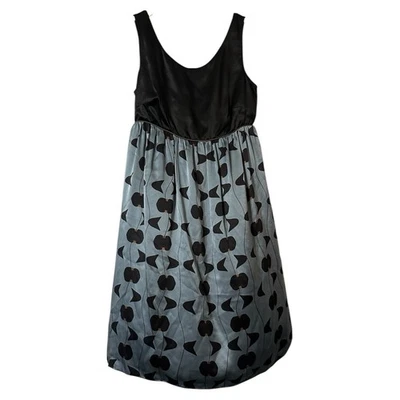 Vintage Black Fairy Gothic Romantic Black  Print MSSP Silk Casual Party Dress XS - Image 1 of 4