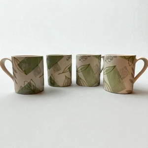 Corelle Coordinates Textured Leaves Stoneware - Coffee/Tea Mugs Set of 4 - Picture 1 of 8
