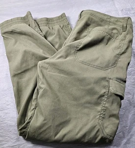 prAna Jogger Men’s Green Cargo Nylon Hiking Pants Size 32x30 Belted. FAST SHIP!. - Picture 1 of 10