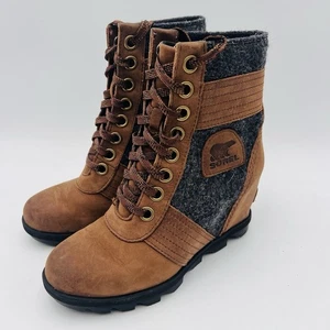 Botas Sorel Mujer Talla 5 Lexie Cuña Nubuck Impermeable Cuero Joan Of Artic - Imagen 1 de 14