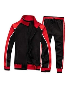 Men's Tracksuits Sweat Suit Casual Long Sleeve 2 Piece Outfit Sports Jogging - Picture 1 of 4