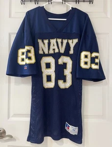 Vintage Russell Athletic Navy Midshipmen Football Jersey #83 A Class Act Size 44 - Picture 1 of 20