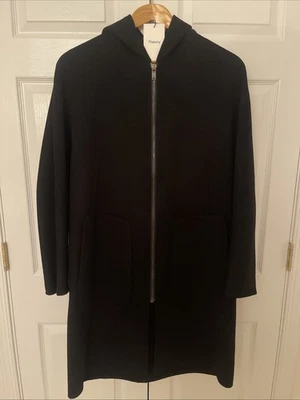 Theory Black Men’s Overcoat With Hood, Size XL, New With Tag - Image 1 of 4