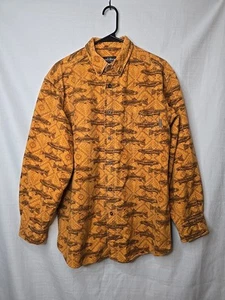 Camicia vintage Woolrich Buckskin Southwest stampa geometrica pesce flanella arancione medio - Foto 1 di 19