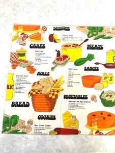MCM FOOD COOKIESCBREAD CAKES MEATS VEGGIES CLOTH NAPKINS - Picture 1 of 3