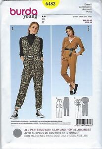 New Burda 6443 Misses Overall or Jumpsuit Sewing Pattern Size 6-16 Uncut