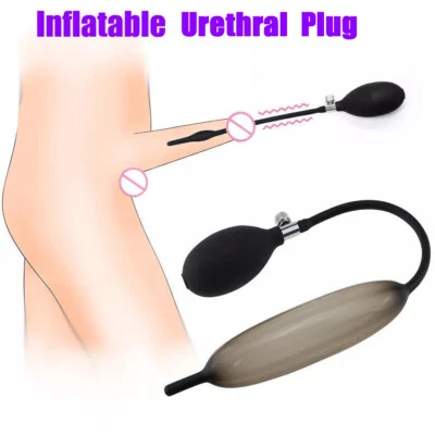 Bomba uretral inflable de silicona masculina enchufe dilatador de sonido juguetes sexuales uretrales Foto 1 de 4