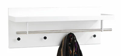 Garderobenleiste Garderobenpaneel Wandhaken Weiß 3 Aufhängeknöpfe - Bild 1 von 2