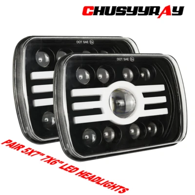 7x6 5x7 inch Led Headlight High/Low beam for ford F150 F650 F750 E150 E250 E350 - Image 1 of 4