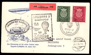Ensemble 121-22, Johann S. Bach Sur Lettre De Ballon Postale Salzburg 22.10.50 - Bild 1 von 2