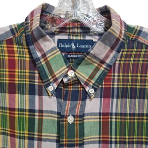 Camicia uomo Ralph Lauren vestibilità classica multicolore con bottoni taglia XL - Foto 1 di 9