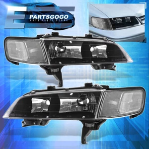 For 94-97 Honda Accord CD JDM Black Headlights + Clear Corner Reflector Lamps - Picture 1 of 5