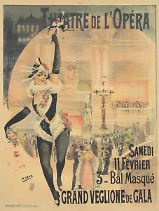 Original Vintage Poster Theatre de l'Opera Masked Ball 1899 French - Picture 1 of 1
