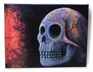 Original Totenkopf Acryl Gemälde 11x14 - Bild 1 von 2