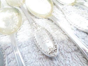 Gorgeous 1900 French 950 silver 7 ice cream spoons empire st C Roussel 14,3cm - Picture 1 of 10