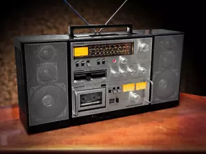 TELEFUNKEN ALEMÁN GHETTO-BLASTER 💥RARO💥 Industrial Vintage Cassette Boombox - Imagen 1 de 6