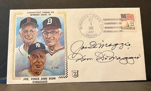 Joe DiMaggio & Dom Dimaggio Dual-Signed Cachet - Full JSA Letter - Picture 1 of 2