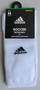 Unisex Size Medium (5-8.5Men/5-9.5Women) Adidas Metro Soccer Socks 5147287A - Picture 1 of 2