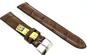 Louisiana Kroko pulsera de reloj 20/16 mm marrón cicatriz grande Made in Germany / 130 - Imagen 1 de 7