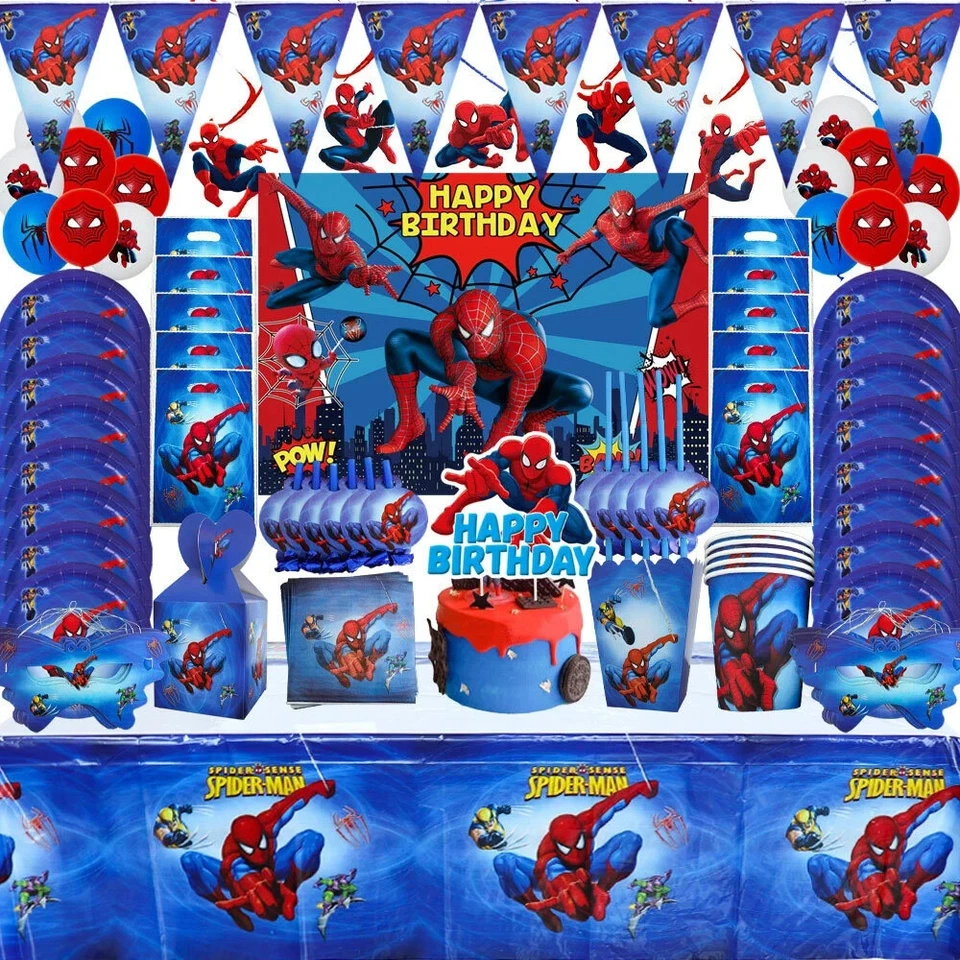 Spiderman Tableware Party Supplies Superhero Kids Birthday Decoration - image 1 of 1