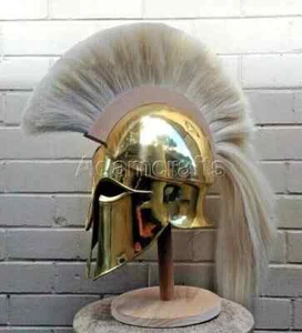 Griechischer Korinthischer Helm tragbar Mittelalter Spartaner Helm 300 Filmhelm mit Feder - Bild 1 von 4
