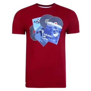 Lambretta Record Mens T Shirt Pete Townsend Burgundy M L XL XXL £12.95 CM7034 - Picture 1 of 1