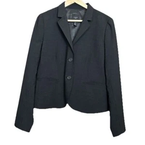 Blazer J Crew Mujer 10 Mezcla de Lana Jaspeado Negro Elástico Chaqueta Carrera Oficina - Imagen 1 de 10