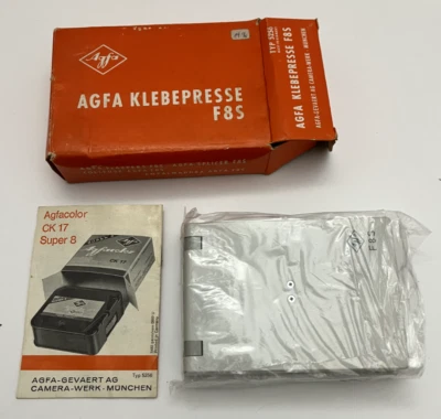Agfa Klebepresse F 8S - vintage SUPER 8 CINE FILM SPLICER UNUSED - Image 1 of 3